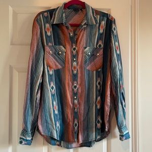 CRUEL Denim Western Snap Shirt